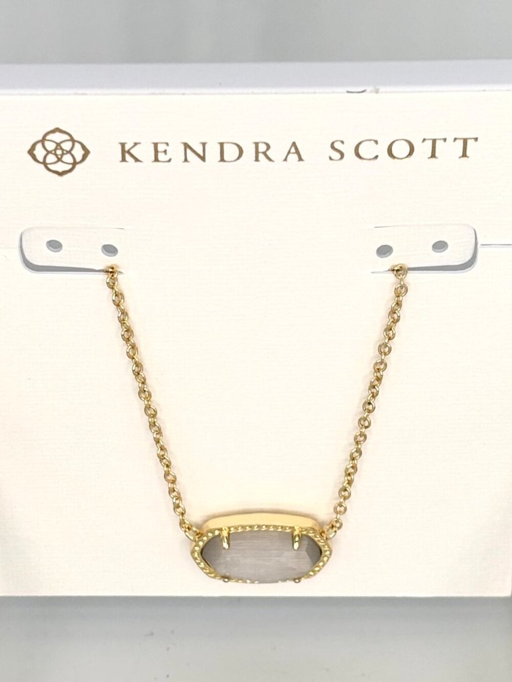 Kendra Scott Elisa Pendant Necklace – Gold & Slate Cat's Eye